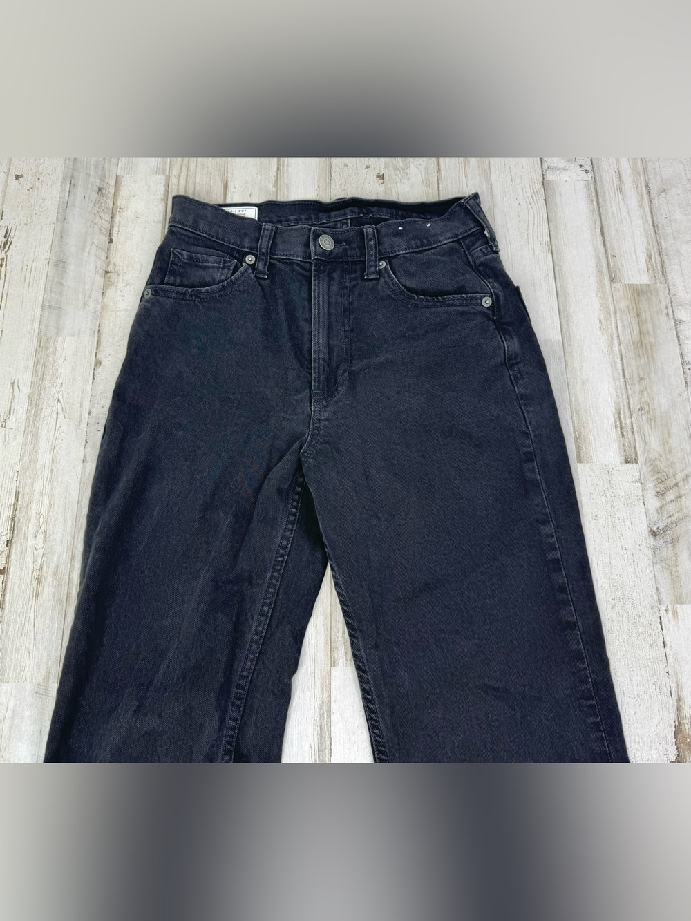 Gap 90s Loose High Rise Jeans Womens 24/00R (26x30) Black Denim - Picture 2 of 11